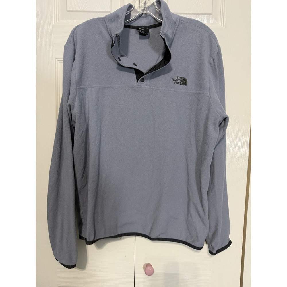 North Face Men's Pullover 1/4‎ Button Up Gray Size Large